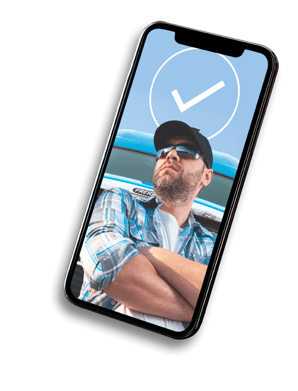 driver-phone-tiny driver on mobile device